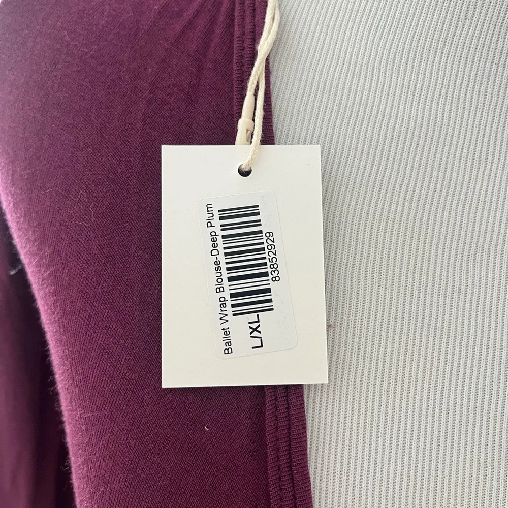 Exercere NEW Plum Ballet Wrap Top L - Picture 4 of 6